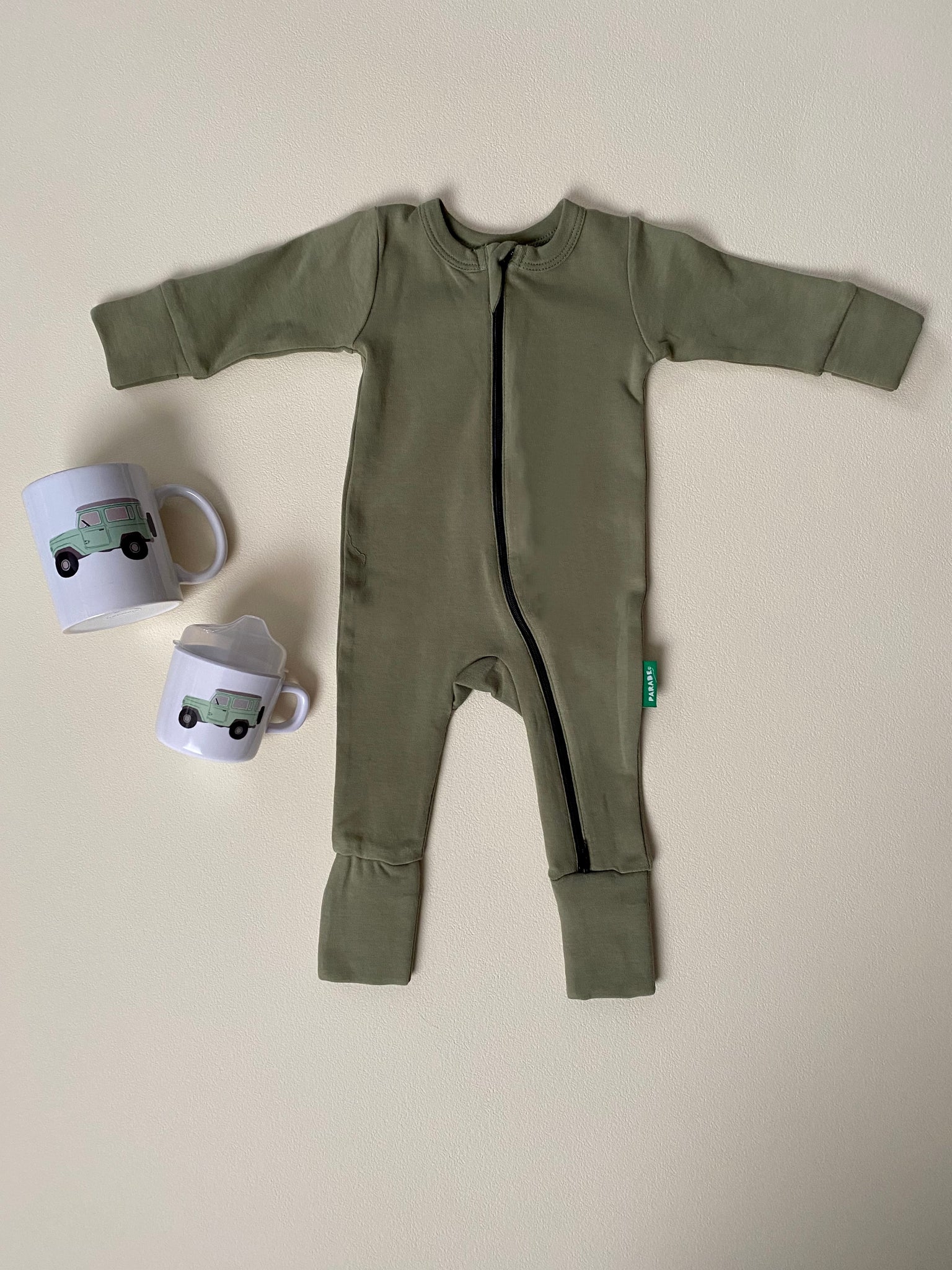 2-Way Zip Romper | Olive