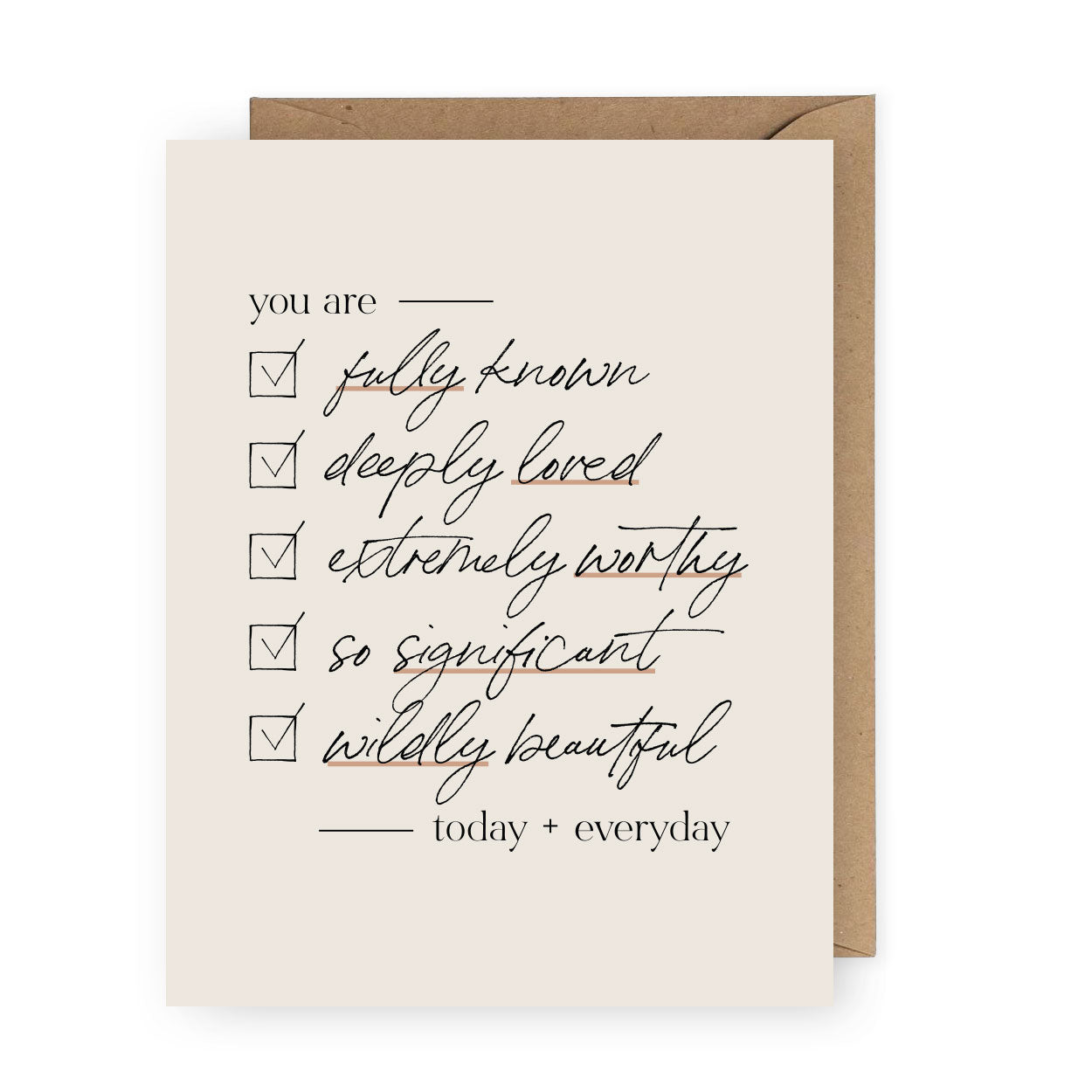 You are Fully Known Checklist - Card