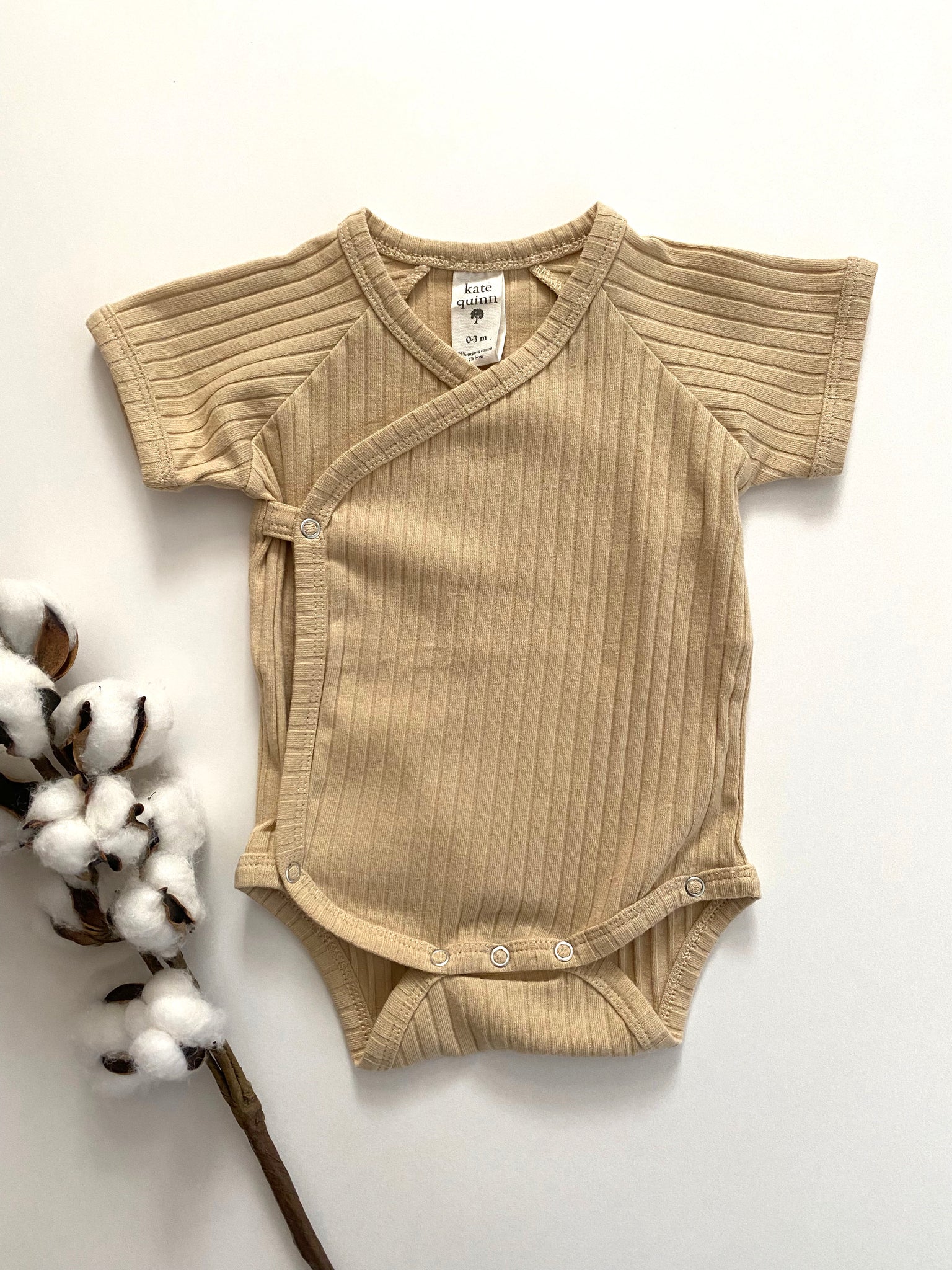 Short Sleeve Kimono Bodysuit | Irish Creme