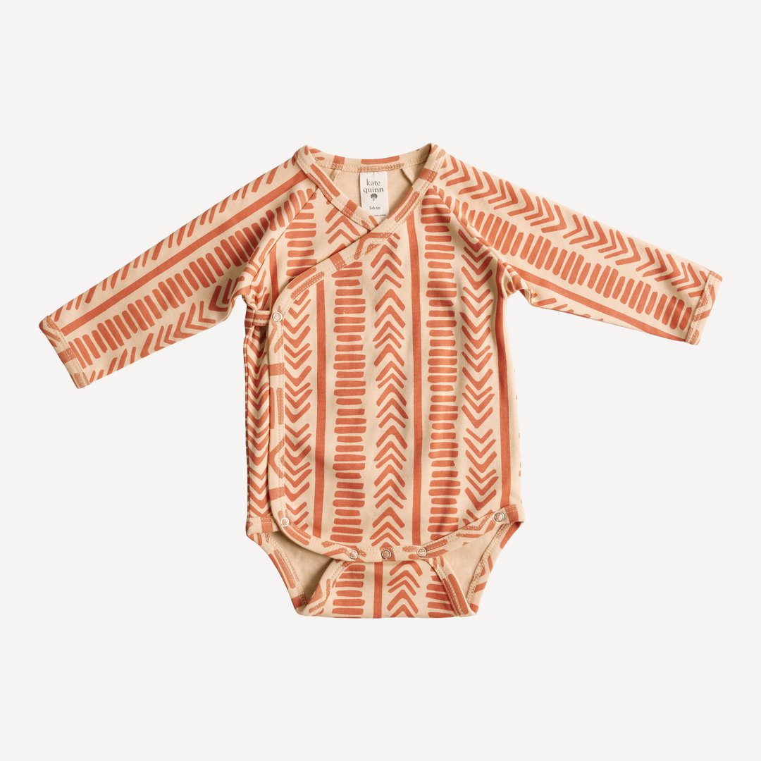 Organic Long Sleeve Kimono Bodysuit | 100% Cotton & Leg Snaps