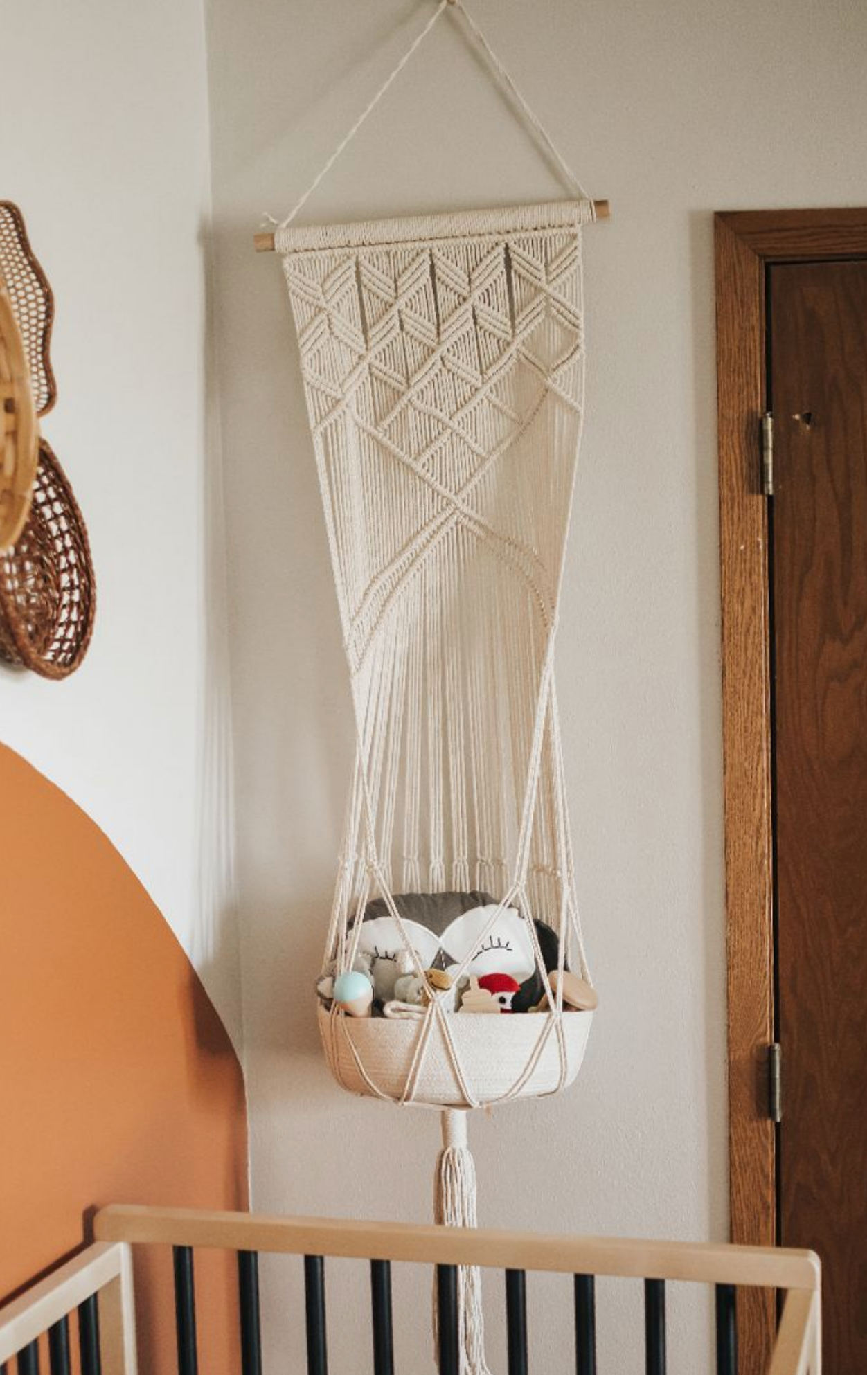 Hanging Macrame Toy Basket